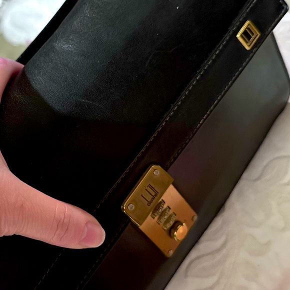 Dunhill Leather Combination Lock Crossbody Messenger bag w wristlet and handle - Picture 8 of 14